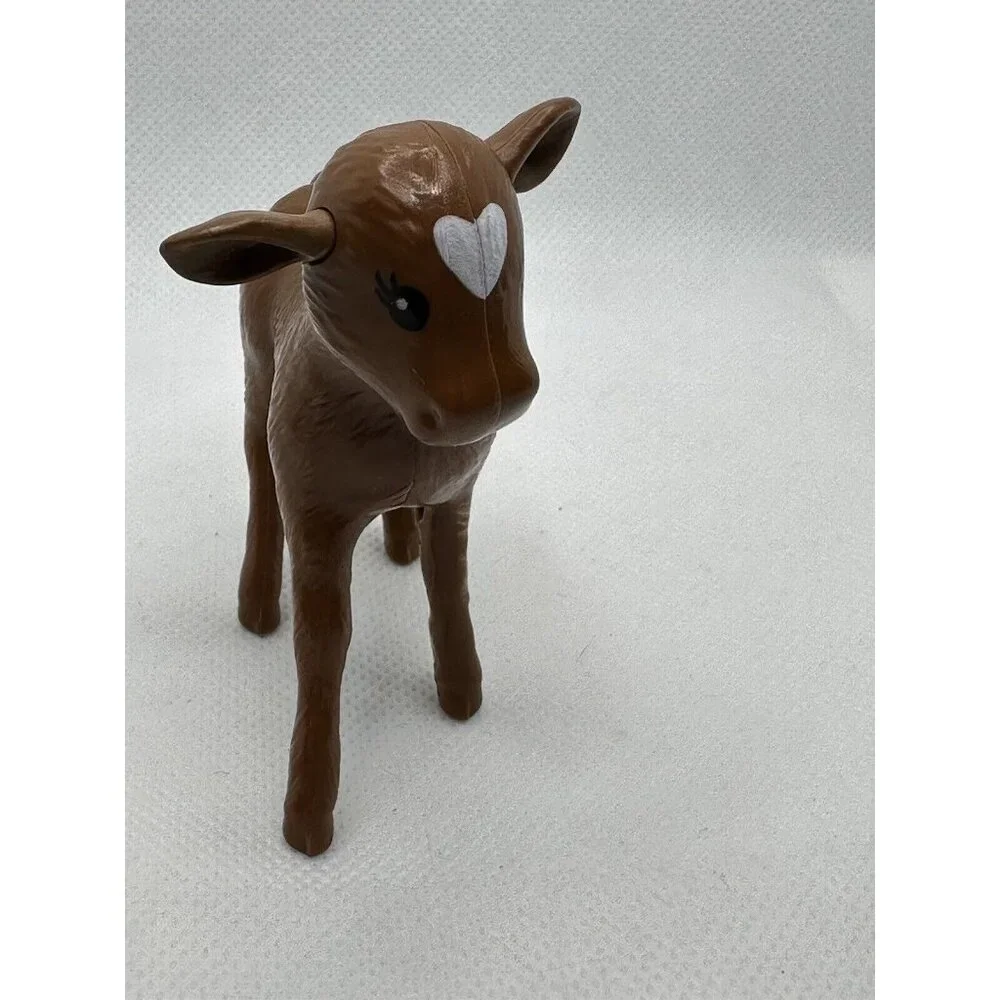 Barbie Sweet Orchard Farm Baby Cow Calf Brown White Replacement 2019‎ Mattel